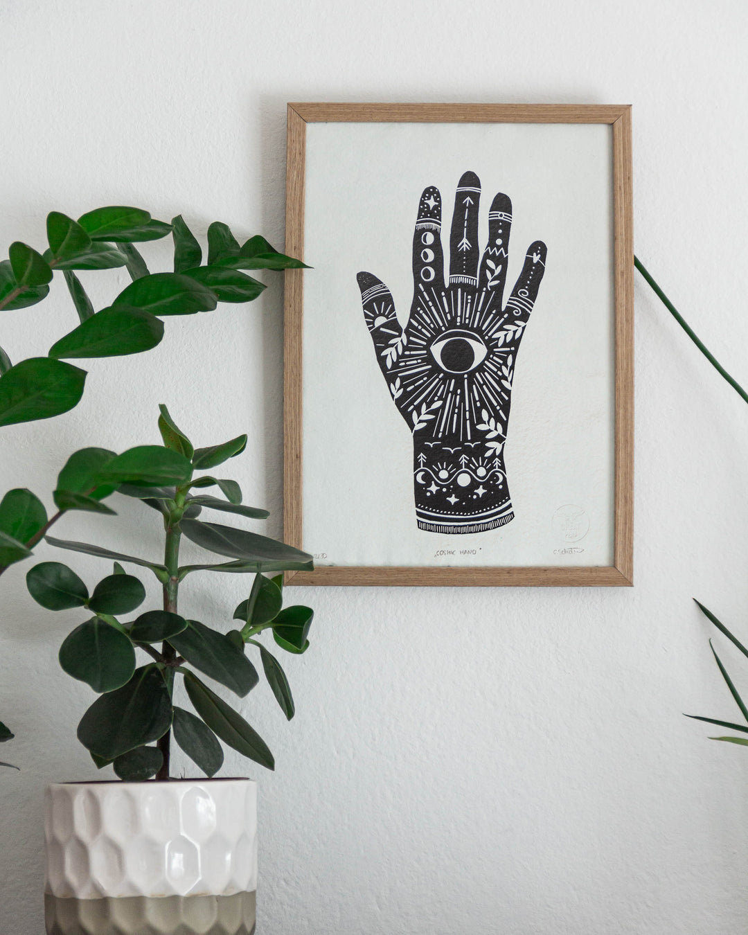 "Cosmic Hand" – Linoldruck A4