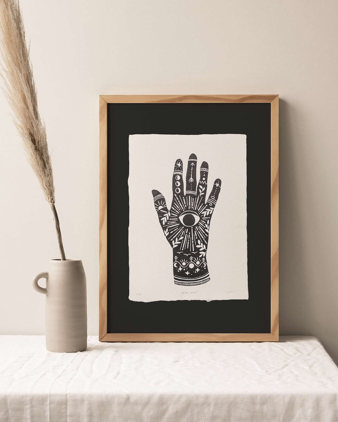 "Cosmic Hand" – Lino Print A4