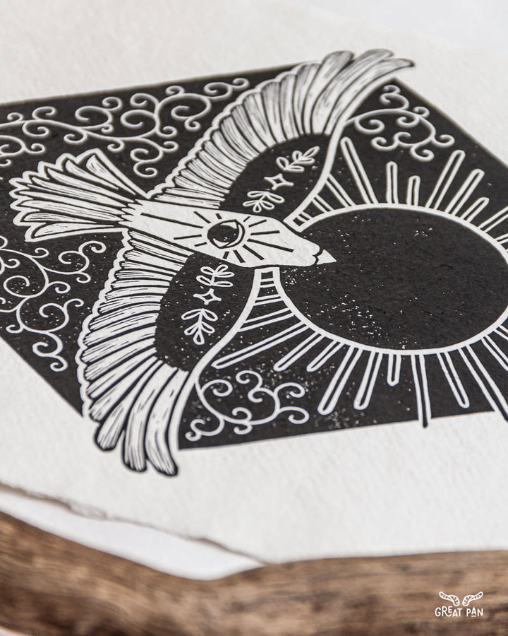 "Into The Sun" – Lino Print A4